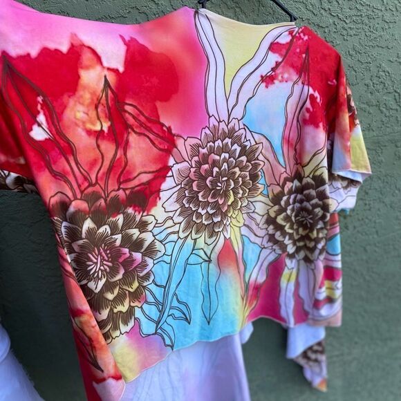 NWOT Carley Brown Designs Multicolored Flower CoverUp Kimono Shrug One Size - Picture 11 of 11